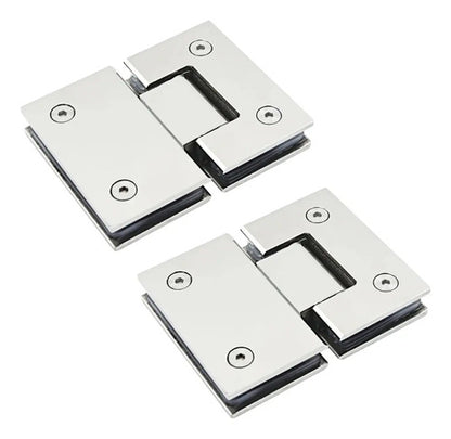 Set Bisagras Blindex 180 Grados Mampara Vidrio 6 A 12mm Cromado