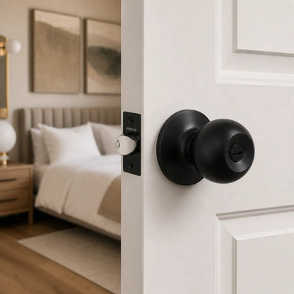 Cerradura De Pomo Sin Llave Para Puerta Interior Negro