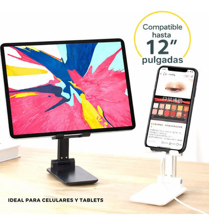 Soporte Plegable Para Celular De Escritorio Ajustable Negro