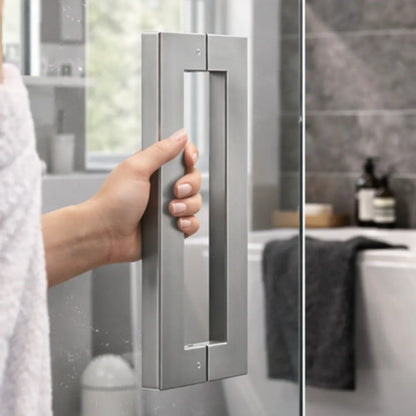 Manijón Doble Cuadrado 30cm Para Vidrio O Madera Satinado