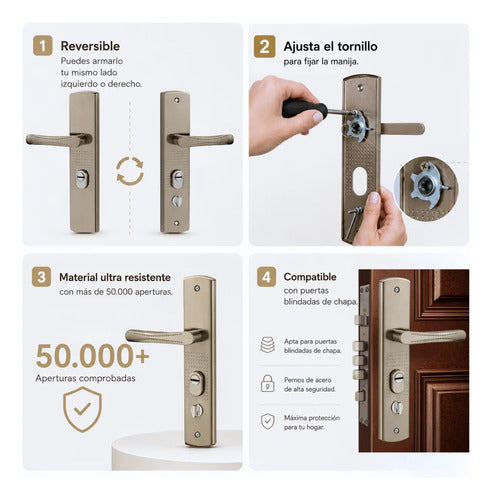 Frente Universal Con Manijas Para Puertas De Chapa Blindadas Classic