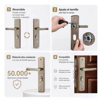 Frente Universal Con Manijas Para Puertas De Chapa Blindadas Classic