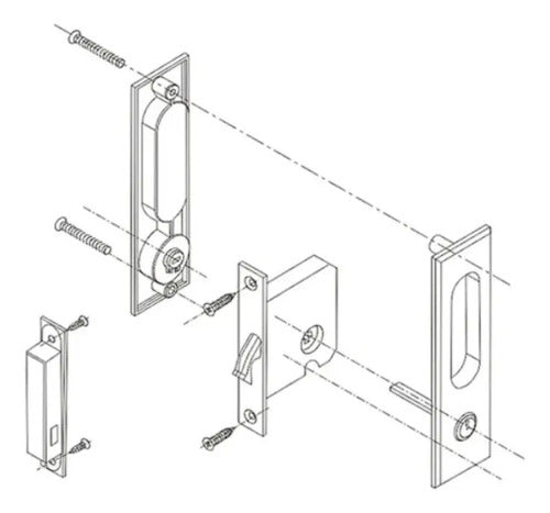 Cerradura Para Puerta Corrediza Tipo Granero  Acero