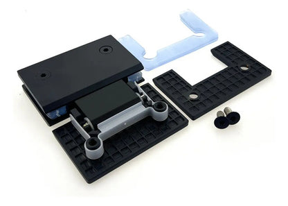 Set Bisagras Blindex 180 Grados Mampara Vidrio 6 A 12mm Negro
