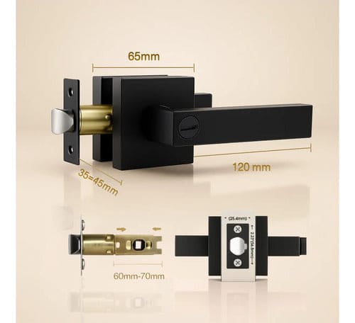 Manija Gloss Sin Llave Para Puerta Interior Exterior Negro