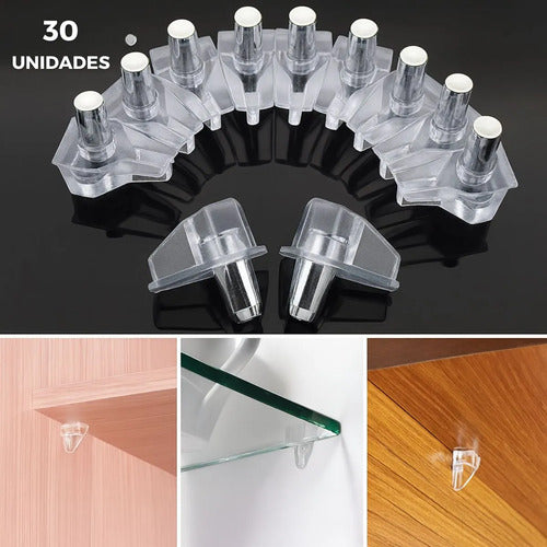 Soportes Acrílicos Para Estante 5mm X30 Unidades