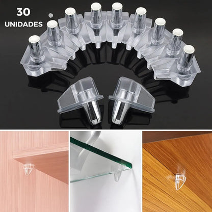 Soportes Acrílicos Para Estante 5mm X30 Unidades