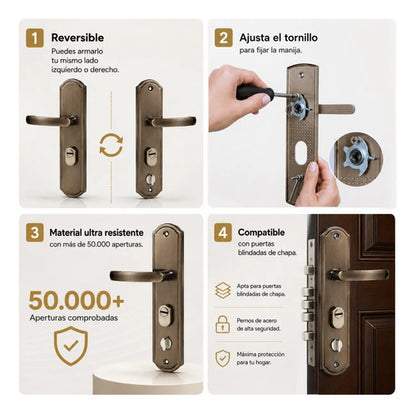 Frente Universal Con Manijas Para Puertas De Chapa Blindadas Elegance