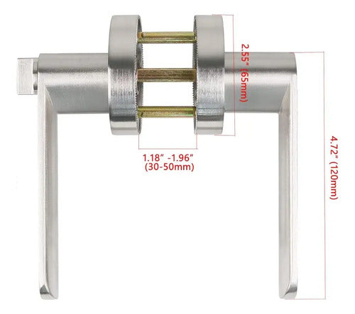 Manija Línea Bella Para Puerta Interior O Exterior Con Llave Acero Plateado