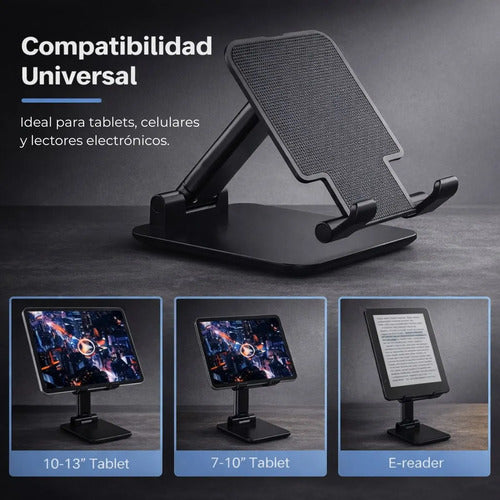 Soporte Plegable Para Celular De Escritorio Ajustable Negro