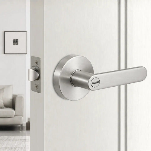 Manija Bella Sin Llave Para Puerta Interior Exterior Plateado