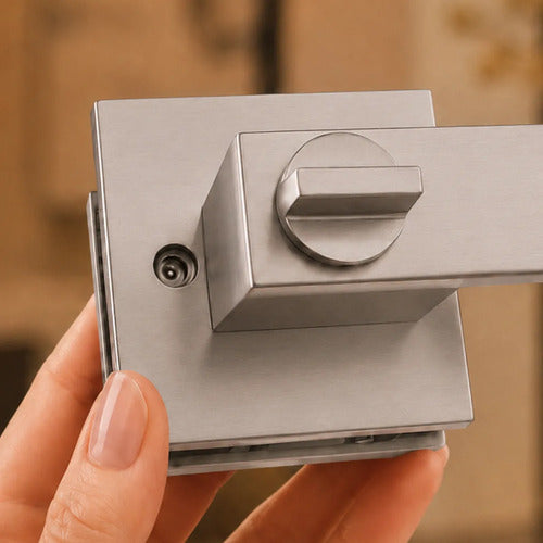 Manija Gloss Sin Llave Para Puerta Interior Exterior Plateado
