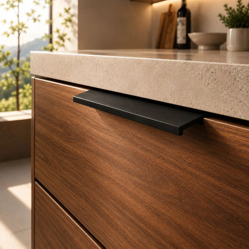 Tirador Uñero 15cm Para Cajón Puerta Mueble Negro Evans