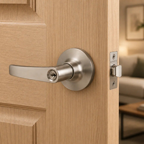 Pestillo Con Llave En Acero Para Puerta Interior Acero