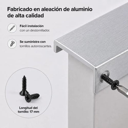 Tirador Uñero 15cm Para Cajón Puerta Mueble Plateado Evans