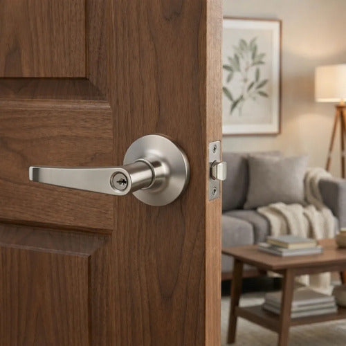 Pestillo Con Llave En Acero Para Puerta Interior Acero