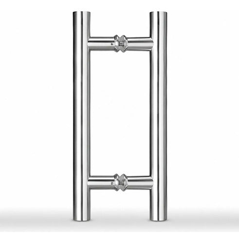 Manijón Doble 35cm Cilíndrico Acero Para Puerta Plateado
