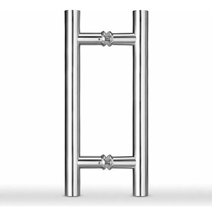 Manijón Doble 35cm Cilíndrico Acero Para Puerta Plateado