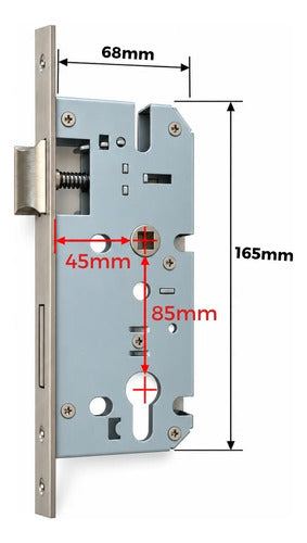 Cerradura Completa Para Puerta De Madera Con Manijas Plateado