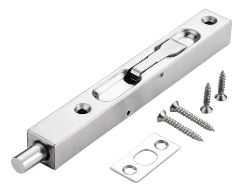 Pasador De Canto Embutido 150mm Acero Inoxidable Plateado