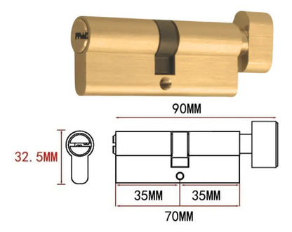 Set De Cerradura Angosta Y Cilíndro Para Puertas De Aluminio Blanco