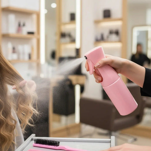 Juego De Cepillos Con Atomizador Para Peinados Profesionales Rosa