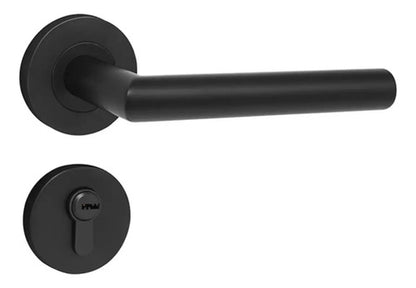 Manija Recta De Acero Inox Con Bocallave Para Puerta Negro