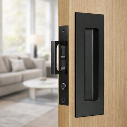 Manija Embutida Pocket Para Puerta Corrediza Interior Negro