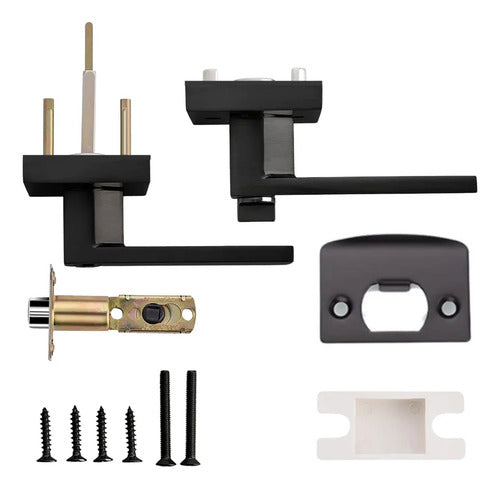 Manija Gloss Sin Llave Para Puerta Interior Exterior Negro