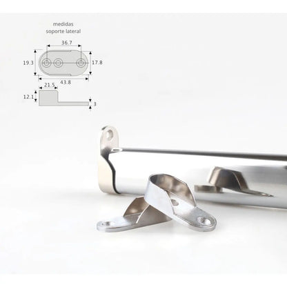Barrote Oval Cromado Con Soportes Para Perchero 1 Metro Cromado