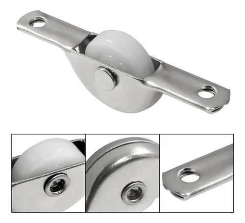 Rueda Nylon 25mm Para Puertas, Carritos Y Muebles Blanco