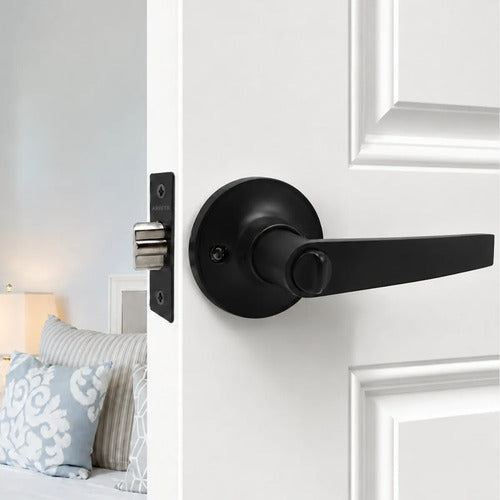 Pestillo Con Cerradura Y Llave Para Puerta De Interior Negro