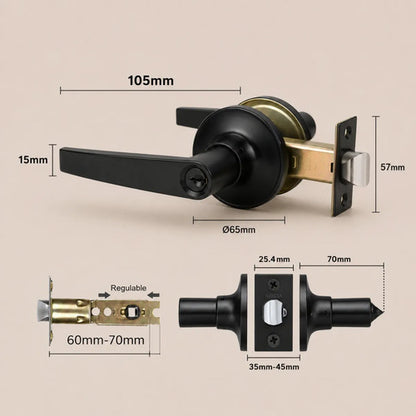 Pestillo Con Cerradura Y Llave Para Puerta De Interior Negro