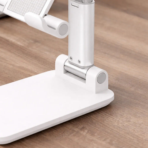 Soporte Plegable Para Celular De Escritorio Ajustable Blanco