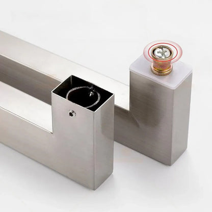 Manijón Doble Acero Inox Cuadrado Para Vidrio O Madera 50cm Satinado