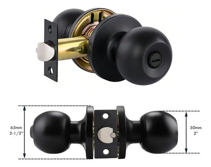 Cerradura De Pomo Sin Llave Para Puerta Interior Negro