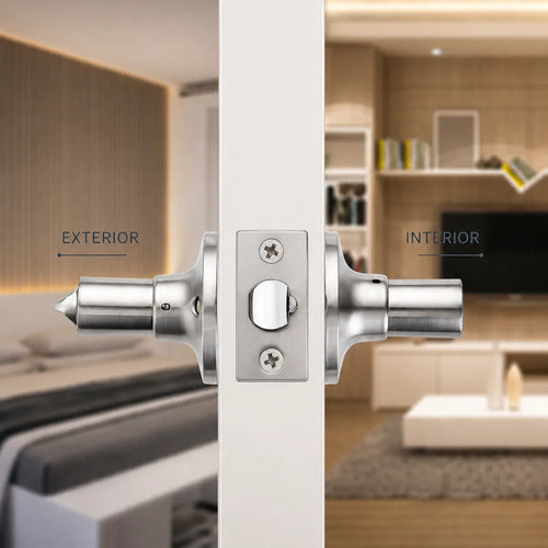 Pestillo Con Cerradura Y Llave Para Puerta De Interior Satinado
