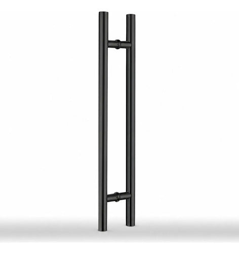 Manijón Doble 120cm Cilíndrico Acero Para Puerta Negro