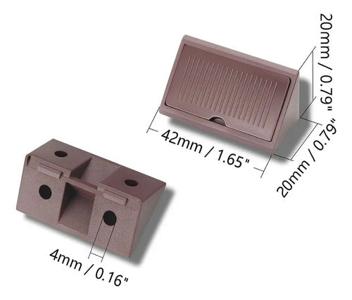 Escuadra Plástica Refuerzo Para Muebles Pack 10 Unidades Marrón