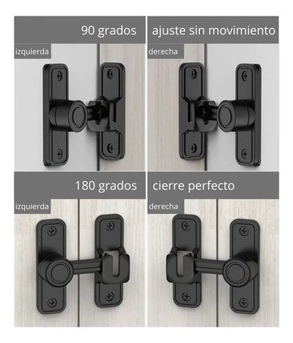 Pasador 90 180 Grados Reversible Negro Tipo Granero