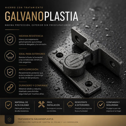 Pasador 90 Grados Reversible Negro Puertas Corredizas
