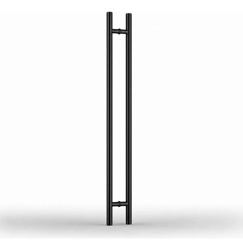 Manijón Doble 180cm Cilíndrico Acero Para Puerta Negro