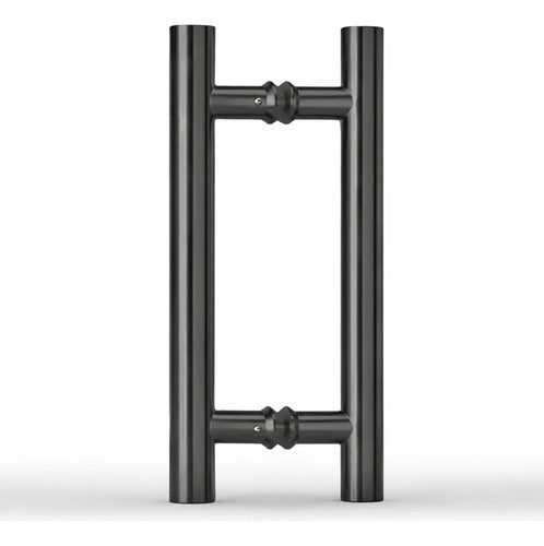 Manijón Doble 35cm Cilíndrico Acero Para Puerta Negro