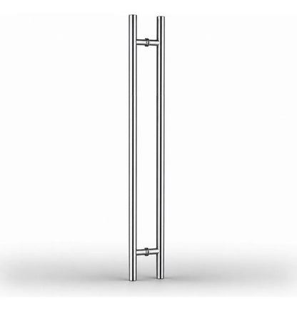 Manijón Doble 150cm Cilíndrico Acero Para Puerta Plateado