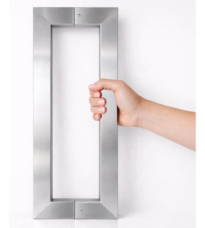Manijón Doble Acero Inox Cuadrado Para Vidrio O Madera 50cm Satinado