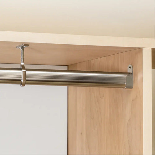 Barrote Oval Cromado Con Soportes Para Perchero 1,5 Metros Cromado