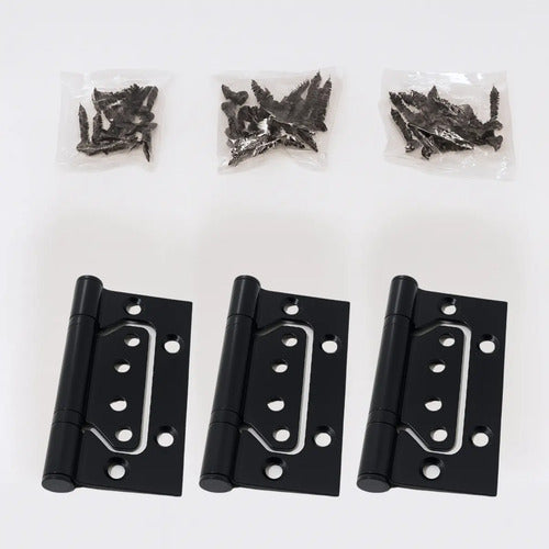 Pack 3 Bisagras Flap Acero 304 Tornillos Incluidos Negro