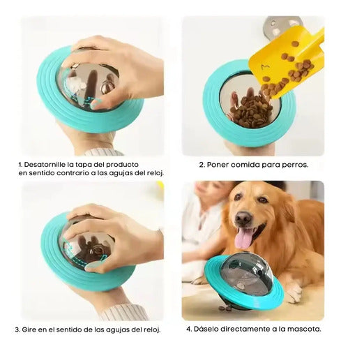 Juguete Interactivo Platillo Volador Para Perros Turquesa