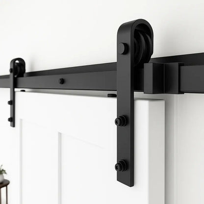 Kit Riel Granero Completo Para Puerta Corrediza 1,5 Metros Negro