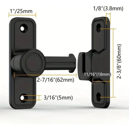 Pasador 90 Grados Reversible Negro Puertas Corredizas